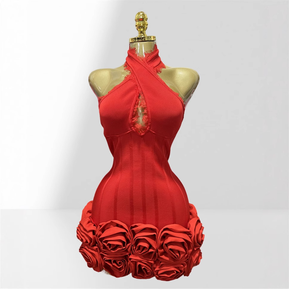 Women Formal Wear H&M - Gaun Mini Merah Model Perban Super