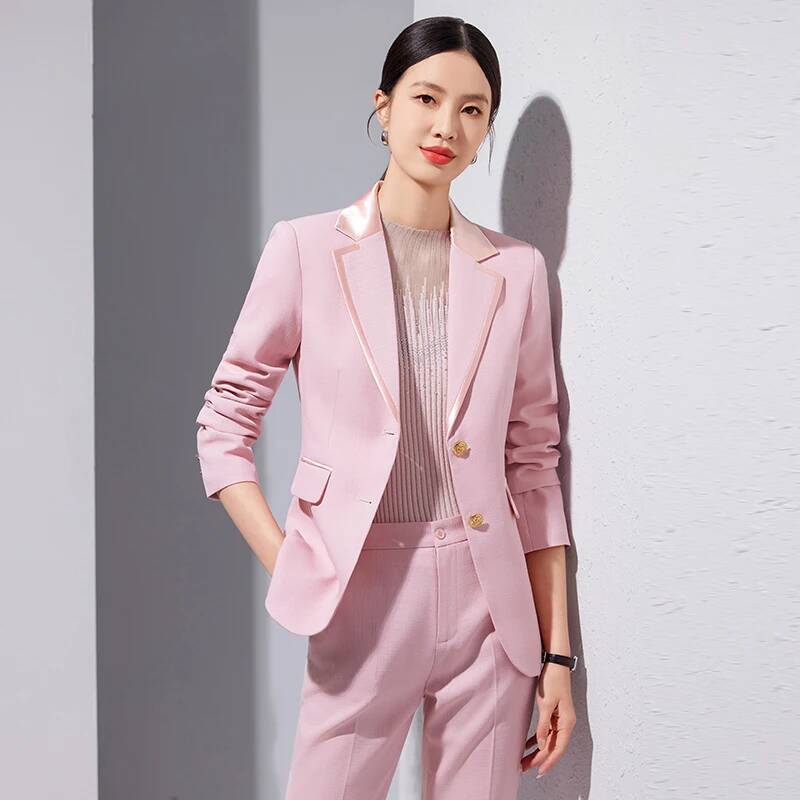 Women Formal Wear For Interview - Setelan Celana Formal Pink Elegan untuk