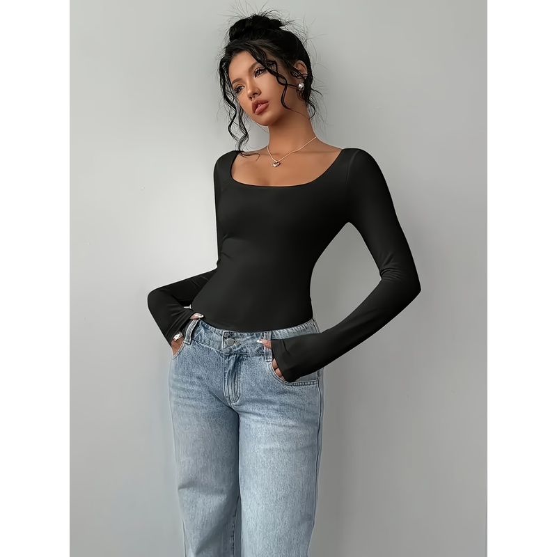 Women Formal Wear H&M - Kaos Lengan Panjang Model Slim Fit