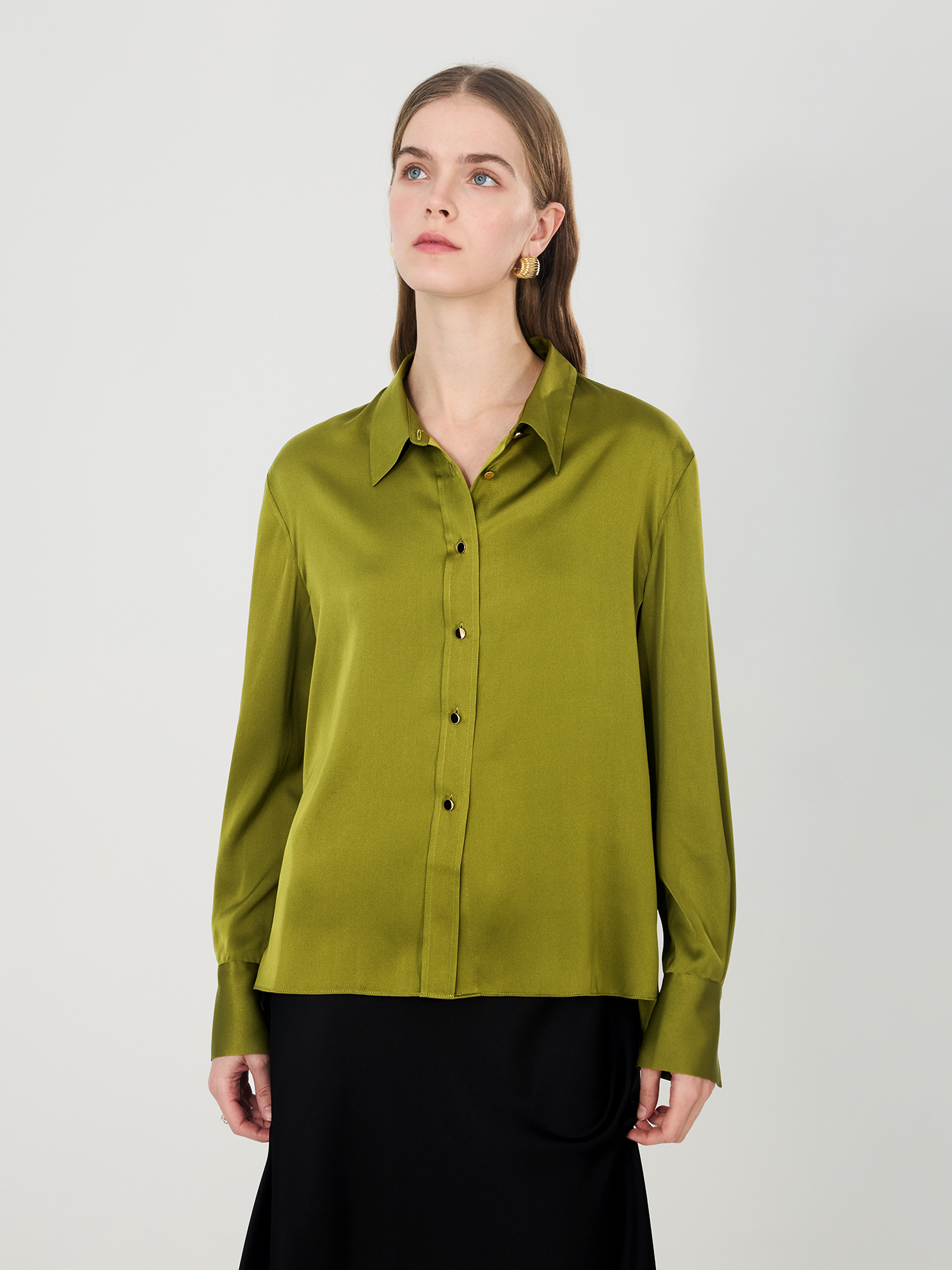 Kemeja Sutra Mulberry Baru 202 - Women Formal Blouses For Evening Wear ulasan dan harga