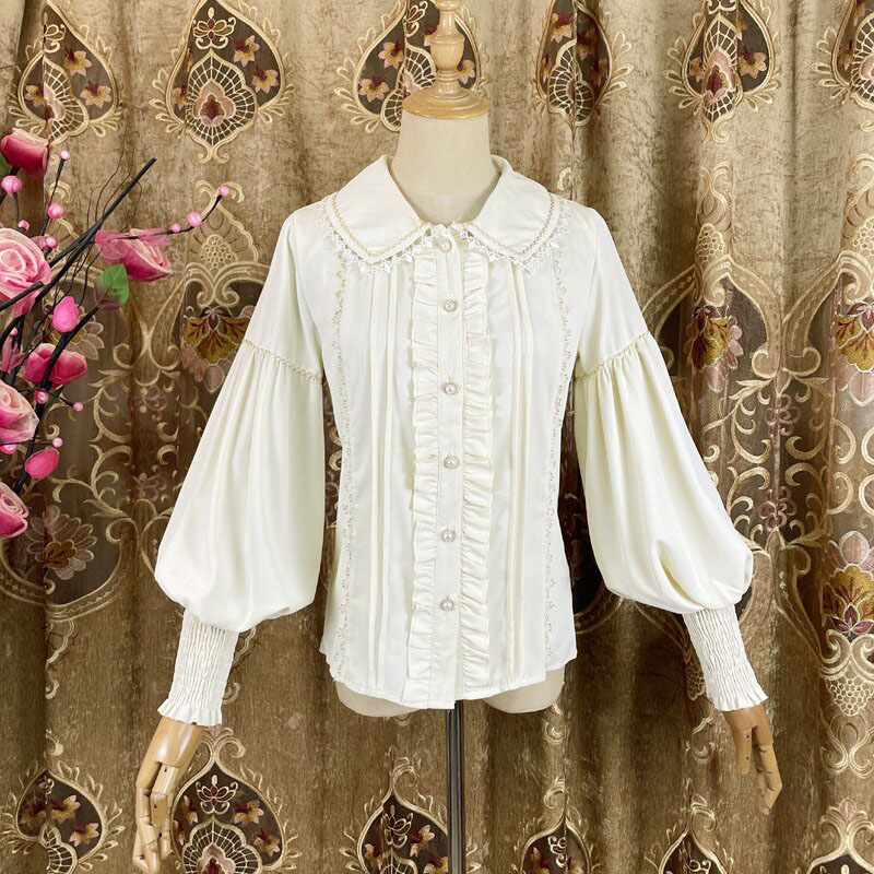 Blus Lolita dengan Kerah Manis - Women Formal Blouses For Evening Wear ulasan dan harga