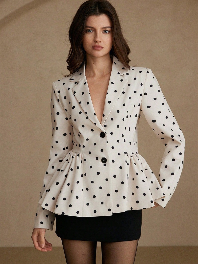 Blazer Wanita Putih Hitam Moti - Women Formal Wear Black And White ulasan dan harga