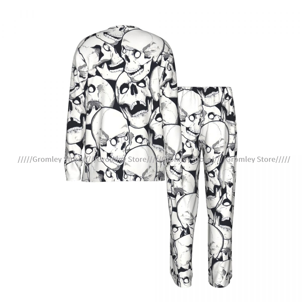 Set Piyama Pria Motif Tengkora - Monochrome Suit Set ulasan dan harga