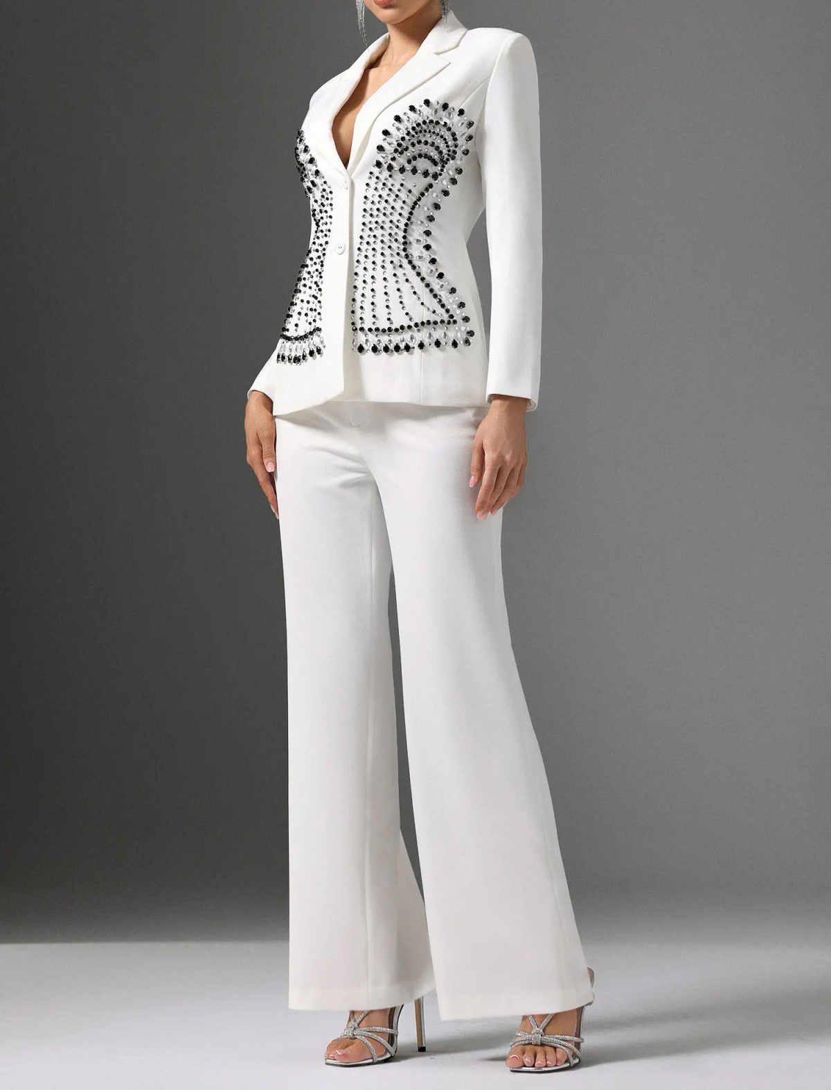 Gaun Blazer Wanita Putih Manik - Women Formal Wear Black And White ulasan dan harga