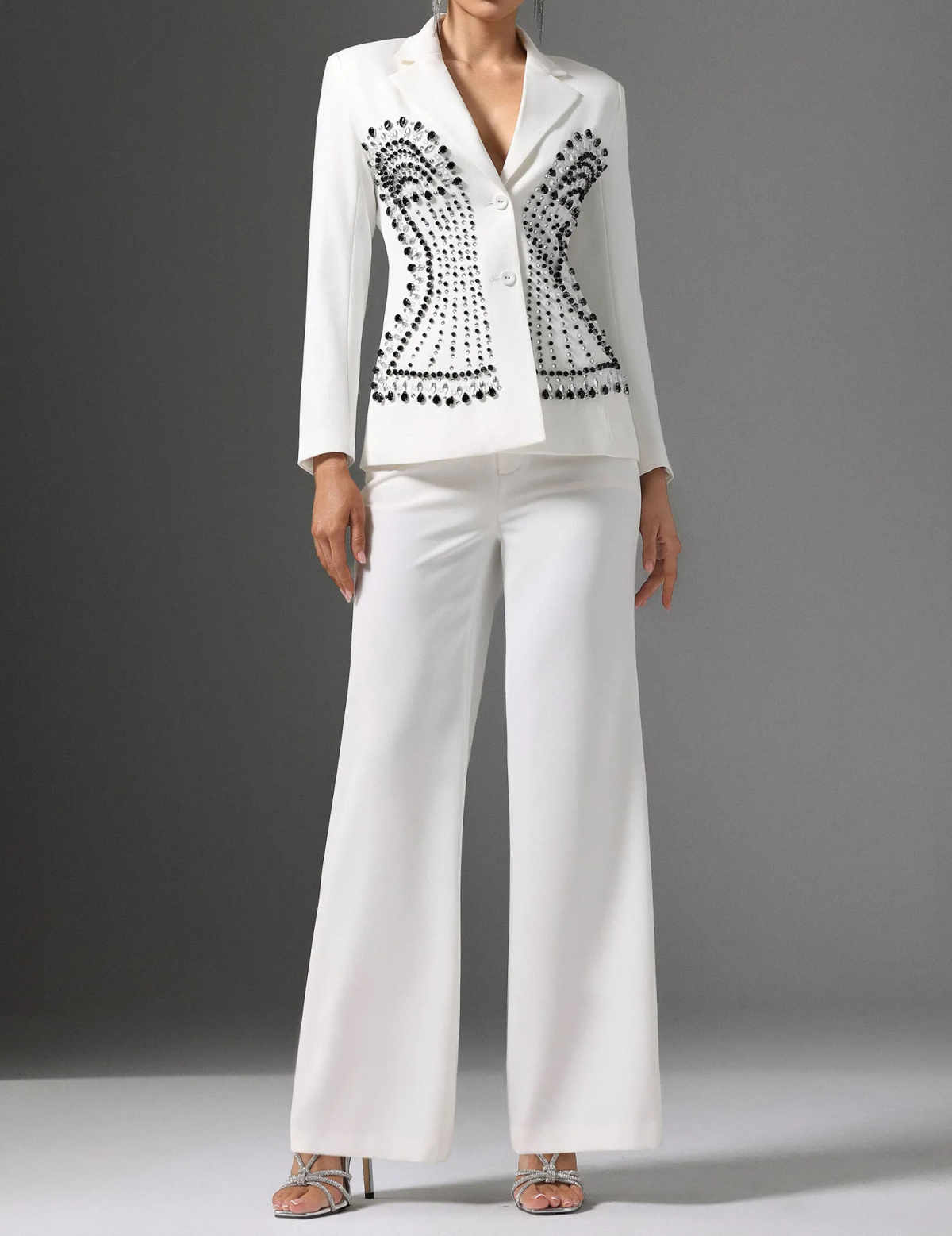 Gaun Blazer Wanita Putih Manik - Women Formal Wear Black And White ulasan dan harga