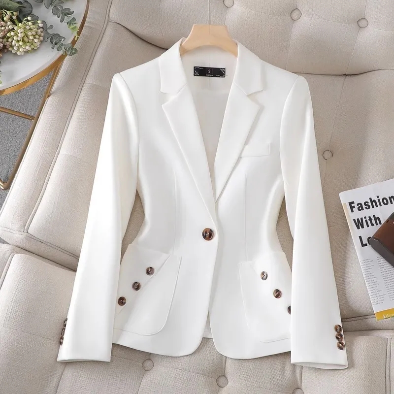 Blazer wanita lengan panjang,  - Women Formal Wear Black And White ulasan dan harga
