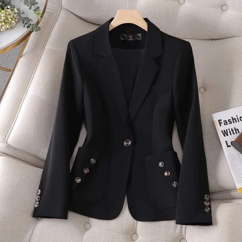Blazer wanita lengan panjang,  - Women Formal Wear Black And White ulasan dan harga
